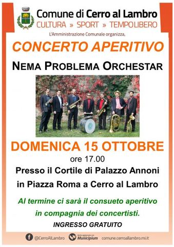 CONCERTO APERITIVO - DOMENICA 15 ORE 17.00 - PALAZZO ANNONI