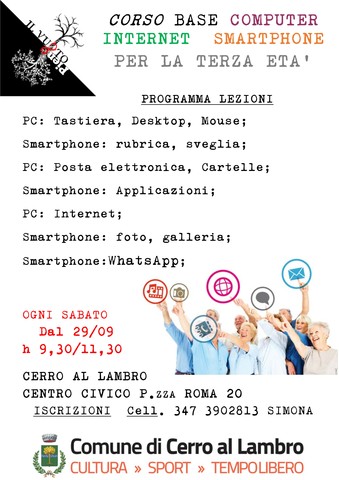 Corso Base Computer Intenert e Smartphone per la Terza Età