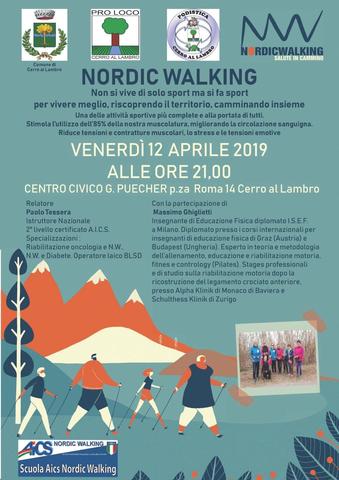 Stasera alle 21: Nordic Walking al Centro Civico