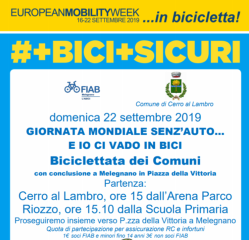 Biciclettata dei Comuni – Giornata mondiale senz’auto