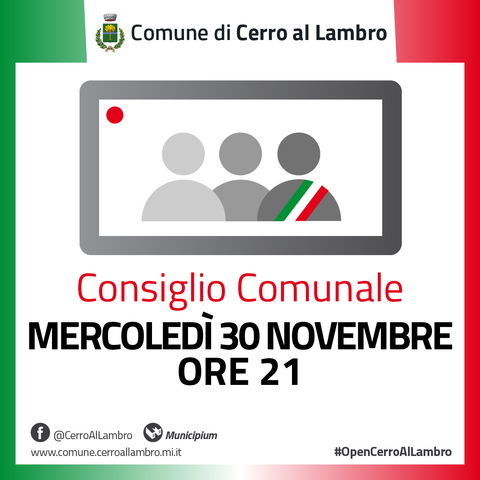 Convocazione Consiglio Comunale - 30 novembre, ore 21