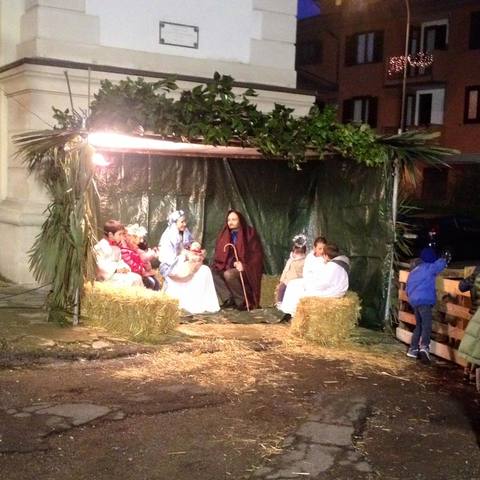 Arrivo dei Re Magi a cavallo